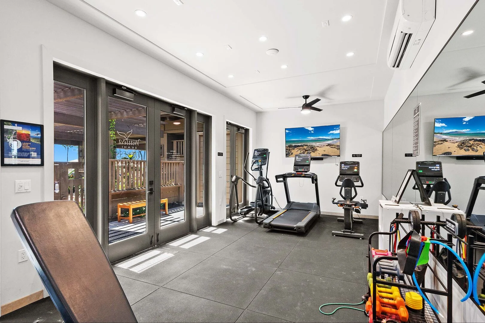 Fitness center with cardio equipment at Wailea Ekahi